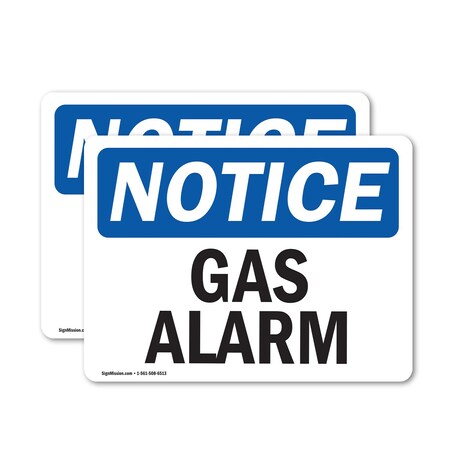 Signmission Gas Alarm, 18 in W x Rectangle, Vinyl Decal OS-2PACK-NS-D-1218-L-12985
